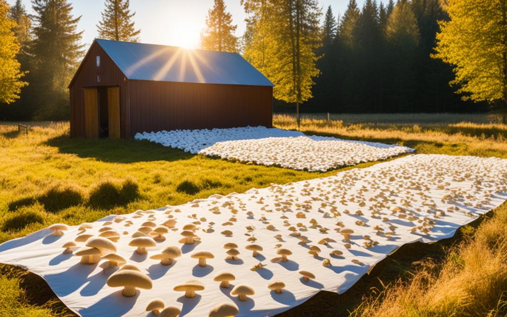 suszenie grzybów na słońcu